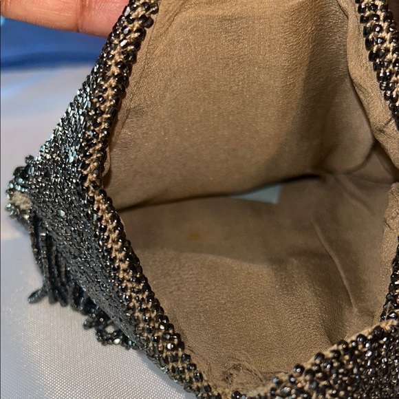 Antique Art Deco Black Hexagonal Clutch with Sparkly Finish - Picture 11 of 12